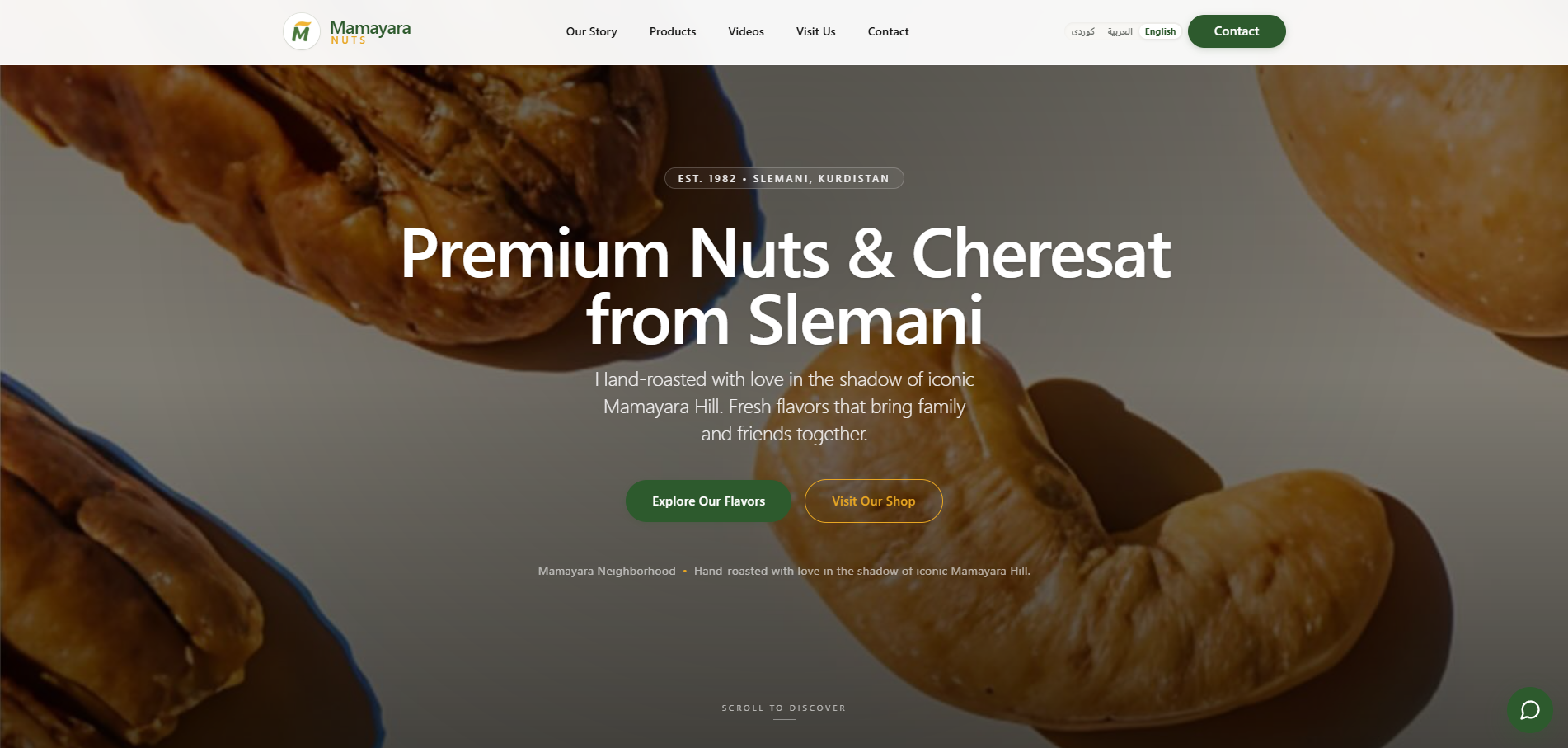 Mamayara Nuts website screenshot
